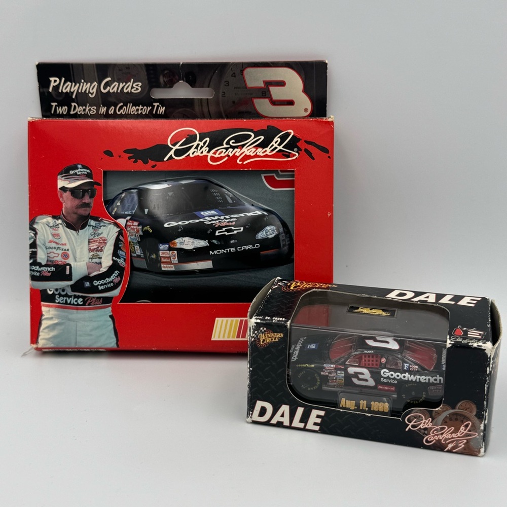 Dale Earnhardt NASCAR Lot Cards Tin + #3 Diecast Car 1996‎ Display LOT BUNDLE
